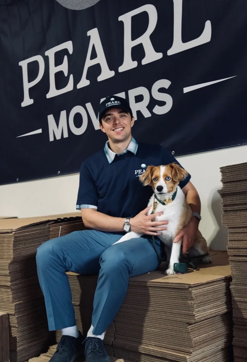 Itai Pearl, owner of Pearl Movers, at the Portland warehouse